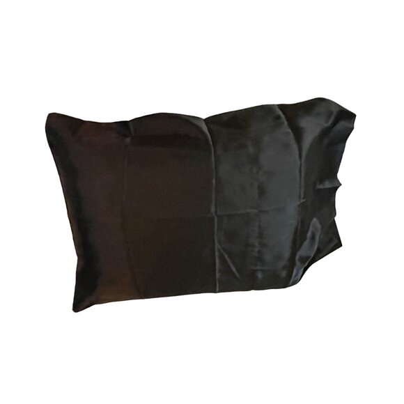 Vintage Luxury Linens Pillowcases Set of 2 Standard Size Used Black Luxury Satin - Picture 12 of 15